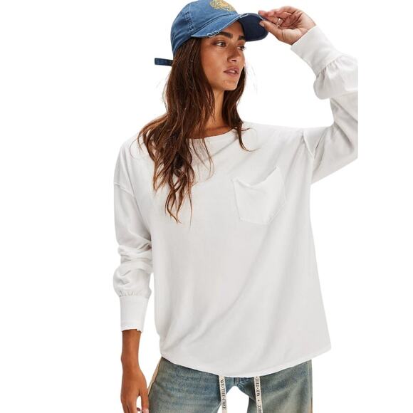 We The Free White Fade Into You Tee Long Sleeve Tee Shirt XL NWOT - Picture 1 of 13